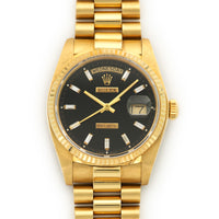 Rolex Yellow Gold Day-Date Baguette Diamond Watch- N.O.S.