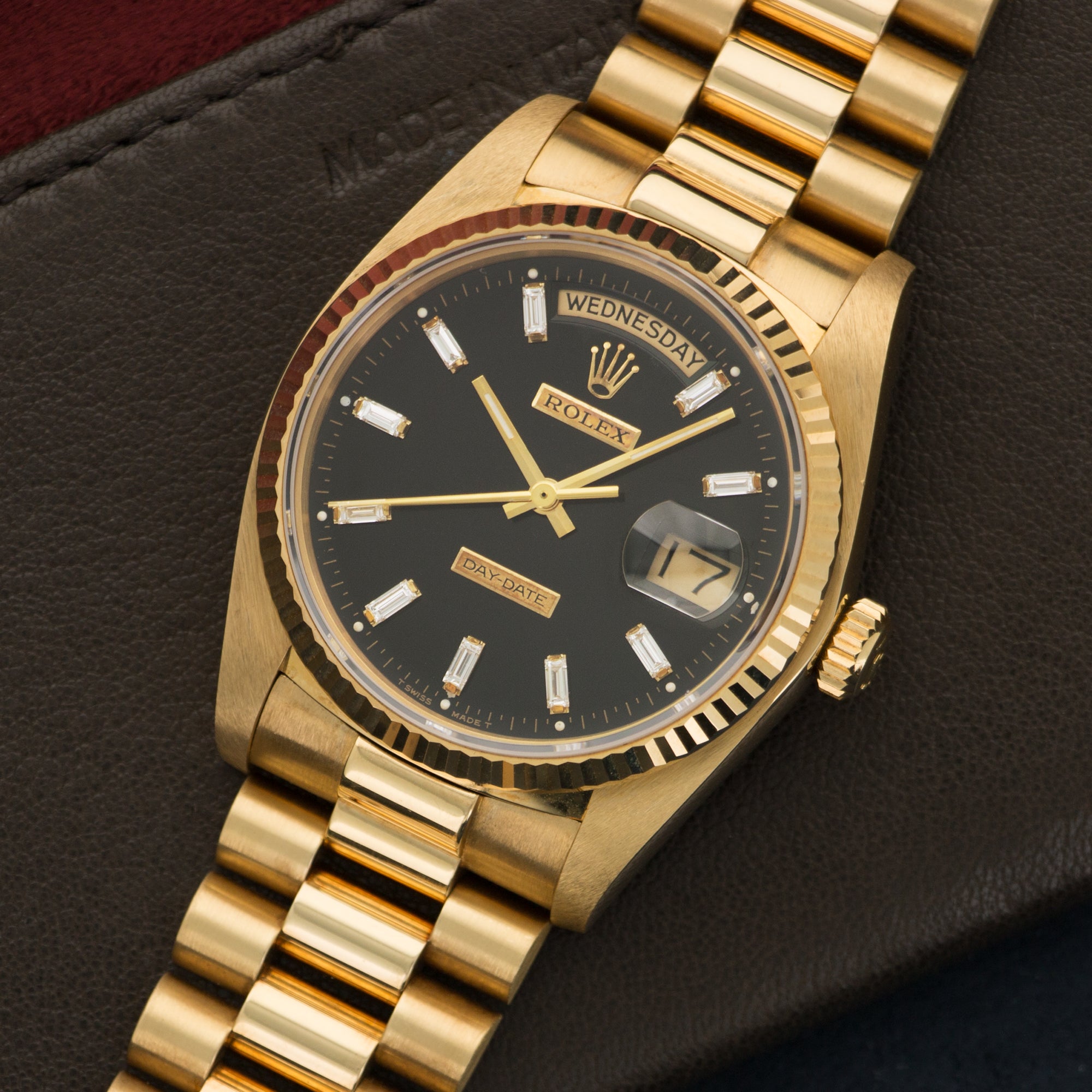 Rolex - Rolex Yellow Gold Day-Date Baguette Diamond Watch- N.O.S. - The Keystone Watches