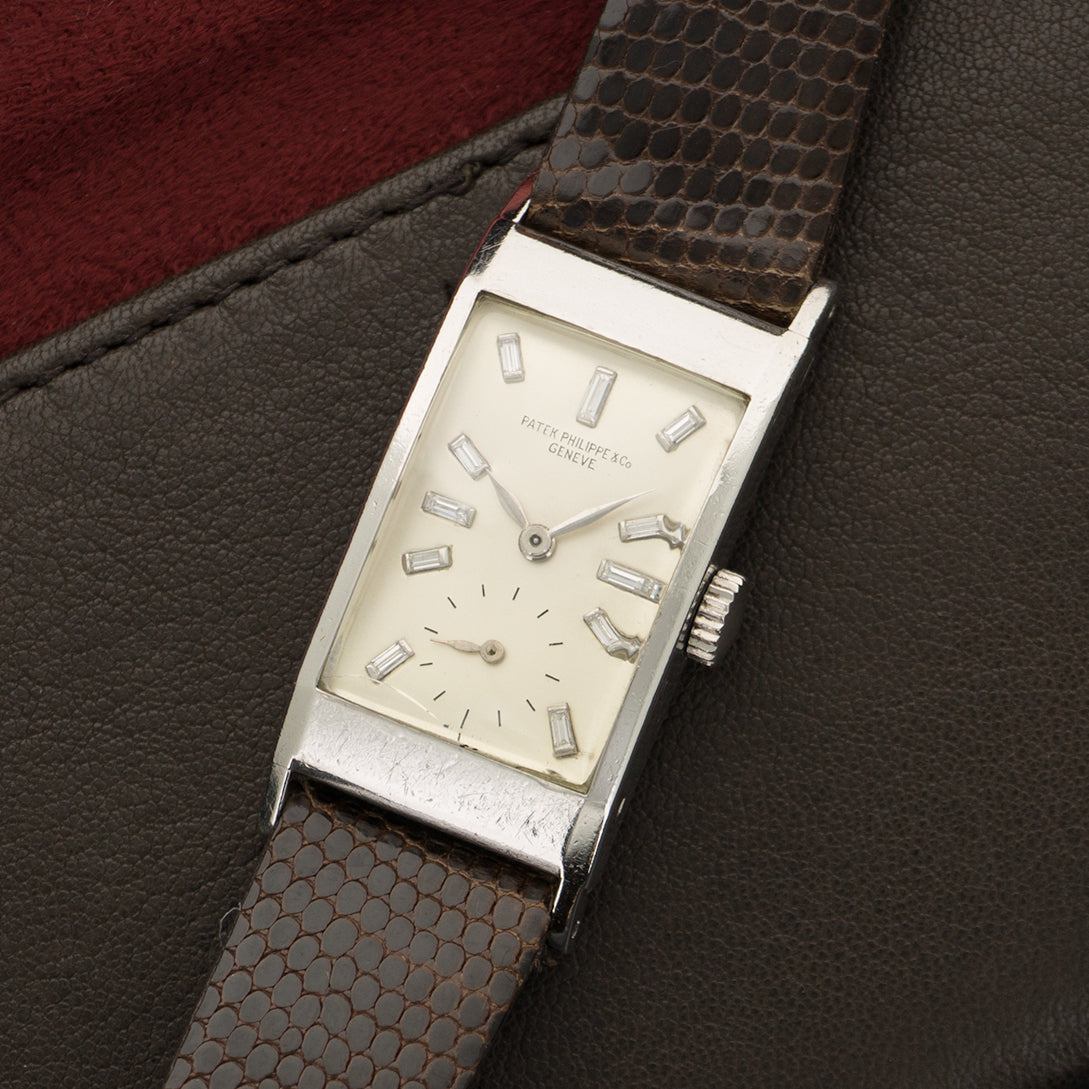 Patek Philippe - Vintage Patek Philippe Platinum Rectangular Diamond Watch Ref. 425 - The Keystone Watches