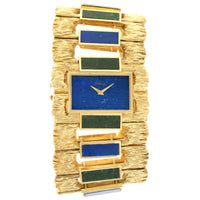 Piaget Yellow Gold Lapis Malachite Watch, 1960s