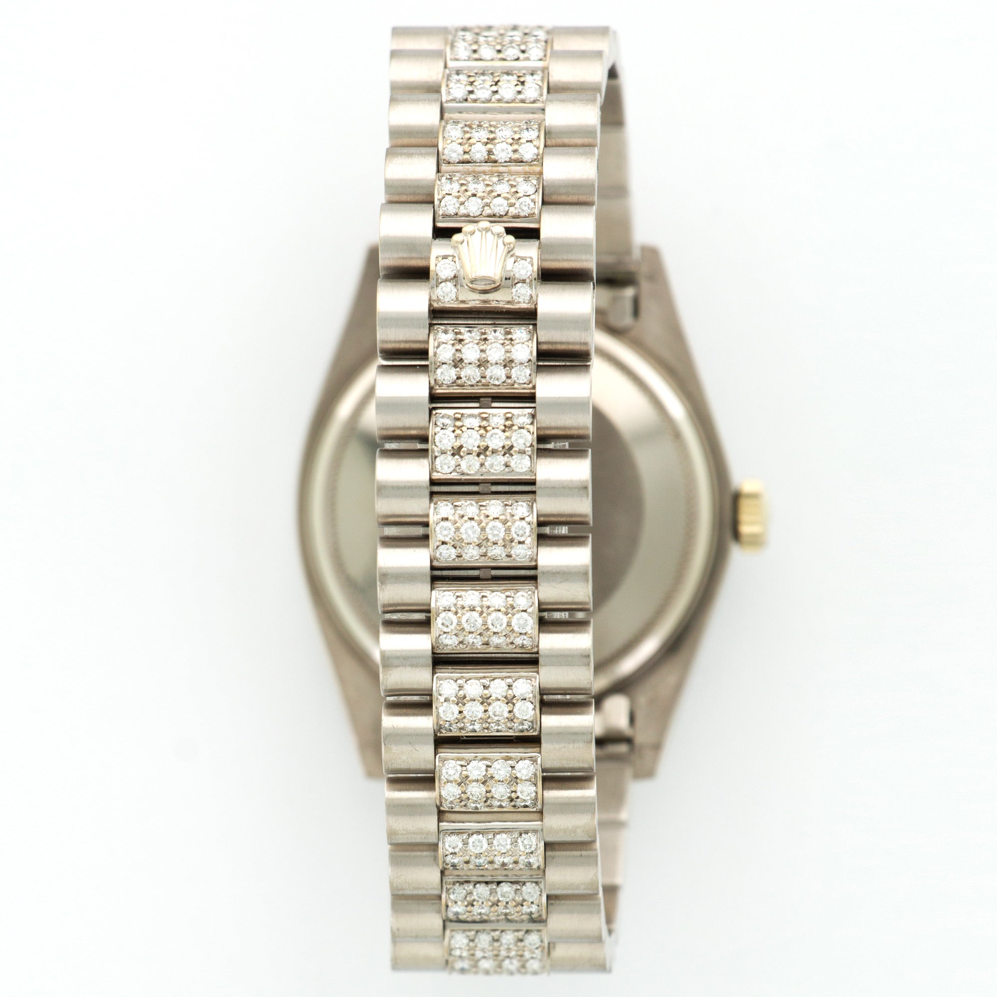 Rolex - Rolex White Gold Day-Date Diamond Bracelet Watch Ref. 18049 - The Keystone Watches