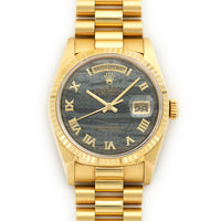 Rolex Yellow Gold Day-Date Ferrite Stone Dial Watch Ref. 18238