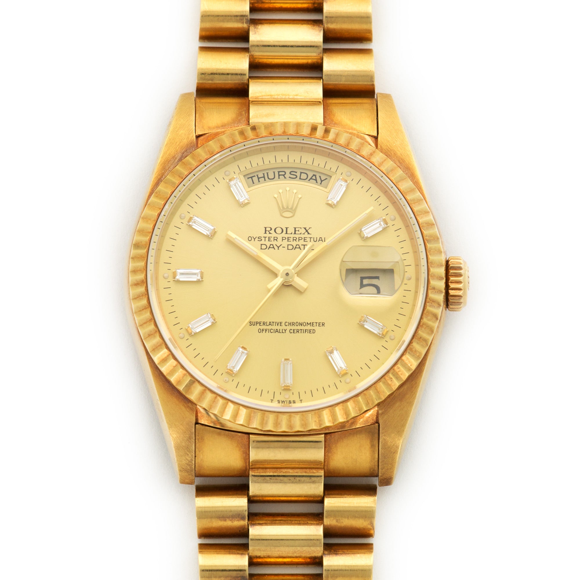 Rolex - Rolex Yellow Gold Day-Date Baguette Diamond Watch - The Keystone Watches