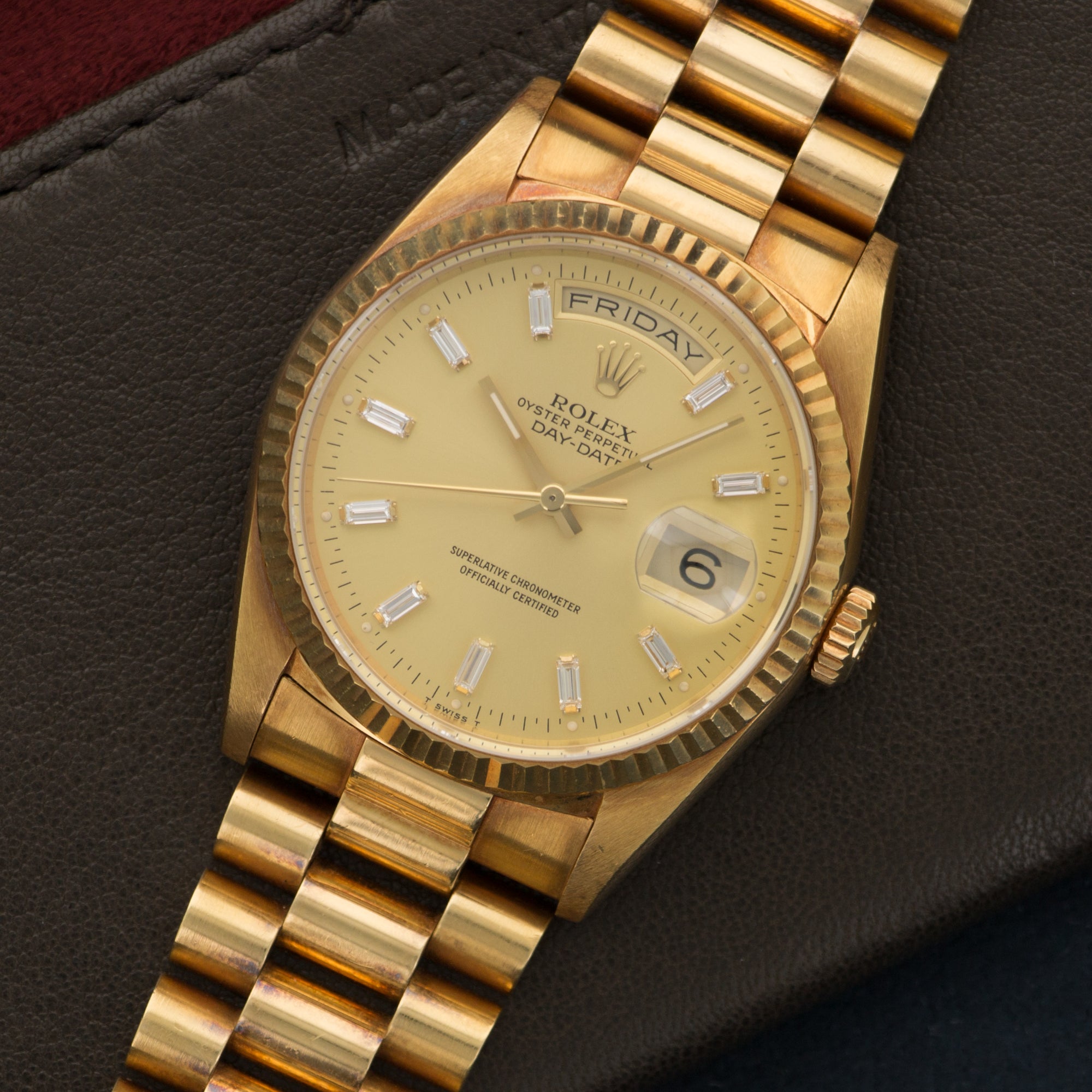 Rolex - Rolex Yellow Gold Day-Date Baguette Diamond Watch - The Keystone Watches