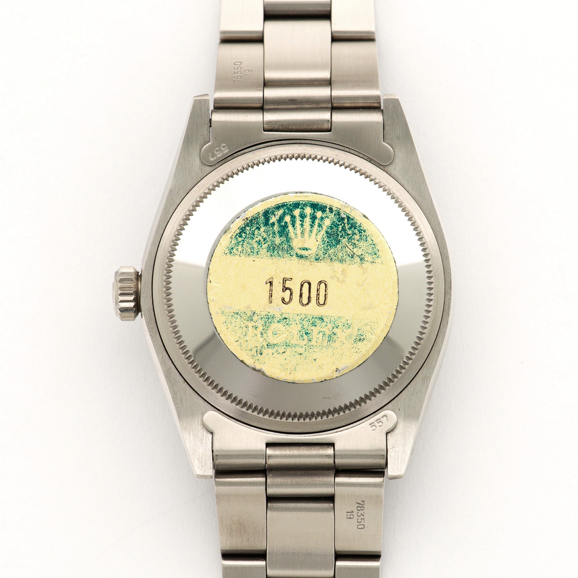 Rolex - Rolex Steel Date Watch Ref. 1500, with Original Caseback Sticker - The Keystone Watches