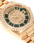 Rolex - Rolex Yellow Gold Day-Date Ref. 18348 with Original Carousel Diamond and Green Enamel Dial - The Keystone Watches