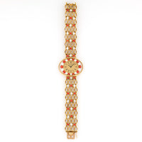 Patek Philippe Yellow Gold Diamond Coral Bracelet Watch Ref. 4195/1