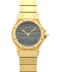 Cartier - Cartier Yellow Gold Santos Diamond & Stone Dial Watch - The Keystone Watches