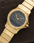 Cartier - Cartier Yellow Gold Santos Diamond & Stone Dial Watch - The Keystone Watches