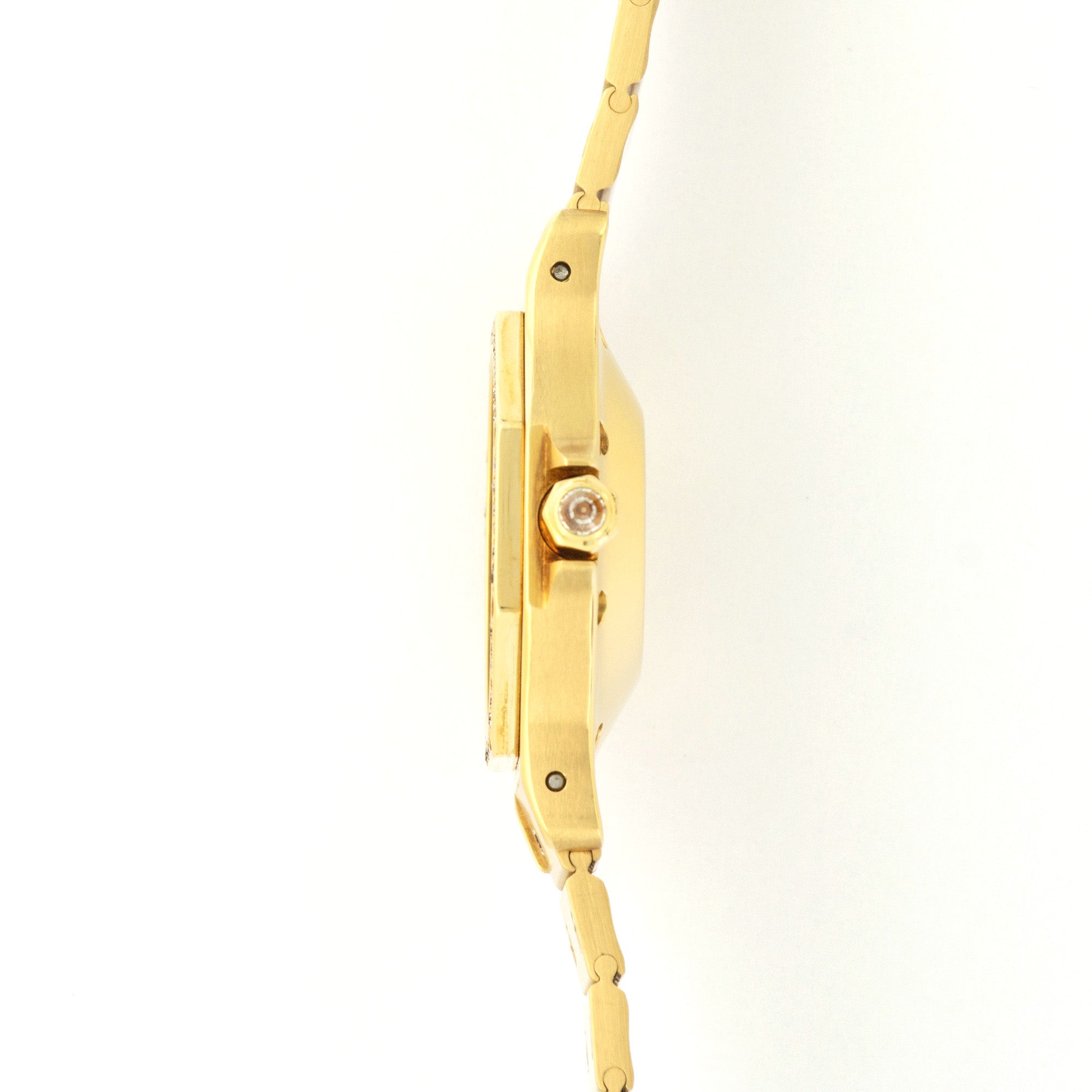 Cartier - Cartier Yellow Gold Santos Diamond & Stone Dial Watch - The Keystone Watches