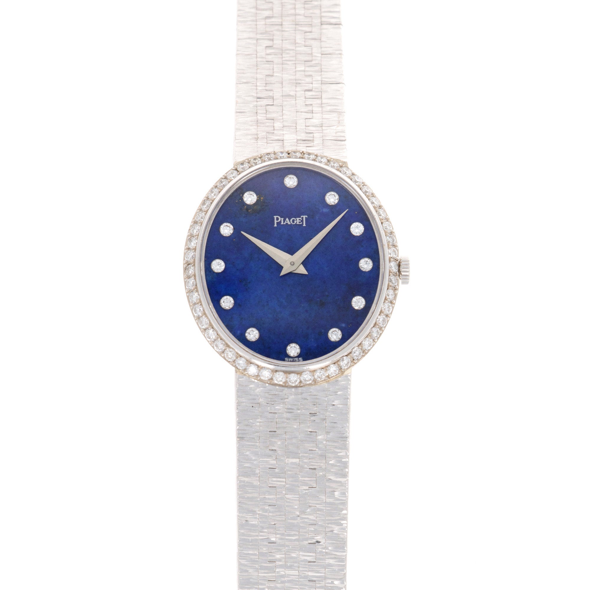 Piaget - Piaget White Gold Lapis Diamond Bracelet Watch - The Keystone Watches