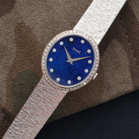 Piaget White Gold Lapis Diamond Bracelet Watch