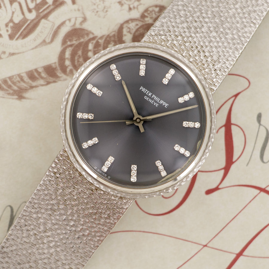 Patek Philippe White Gold Automatic Diamond Watch Ref. 3563