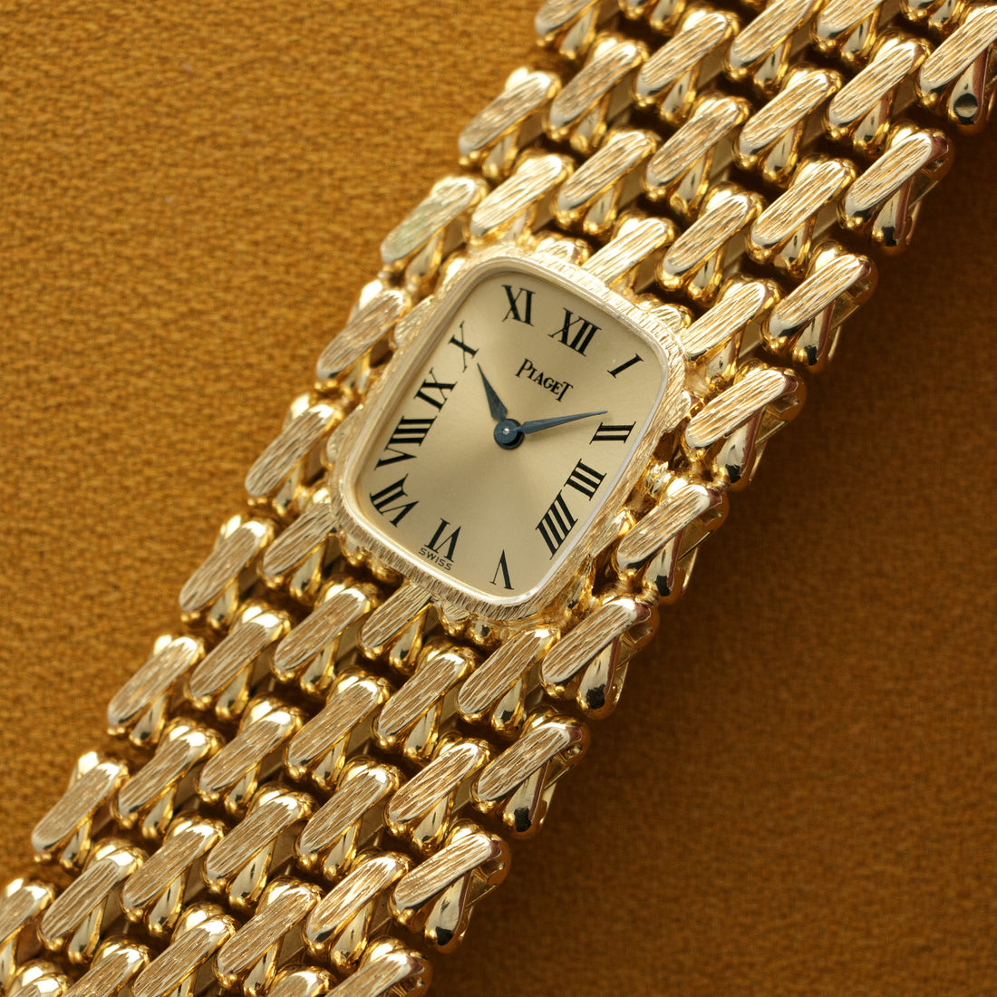 Piaget Yellow Gold Wide Bracelet Watch, 1960s