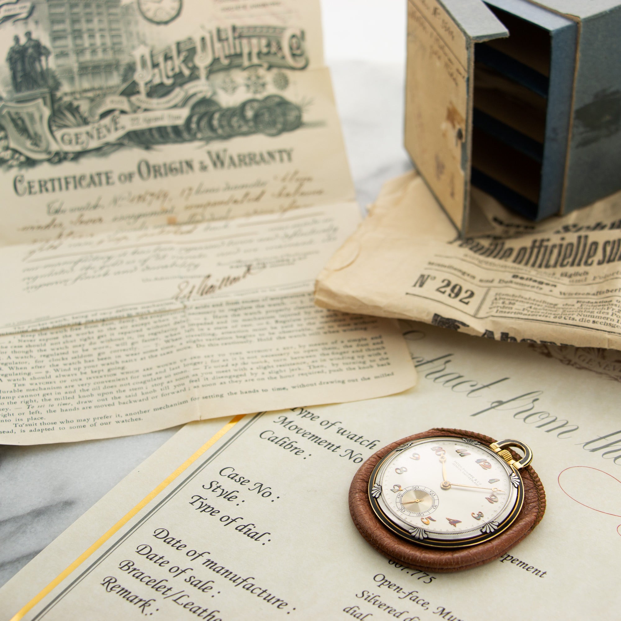 Patek Philippe - Patek Philippe Platinum and Gold Pocket Watch with Original Box and Papers - The Keystone Watches