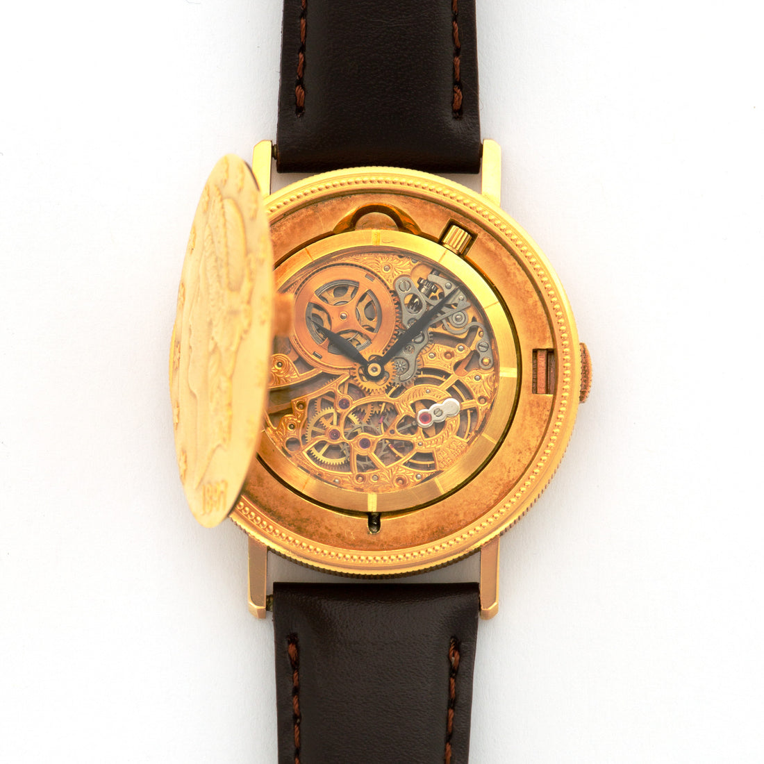 Audemars Piguet Yellow Gold Skeleton Coin Watch