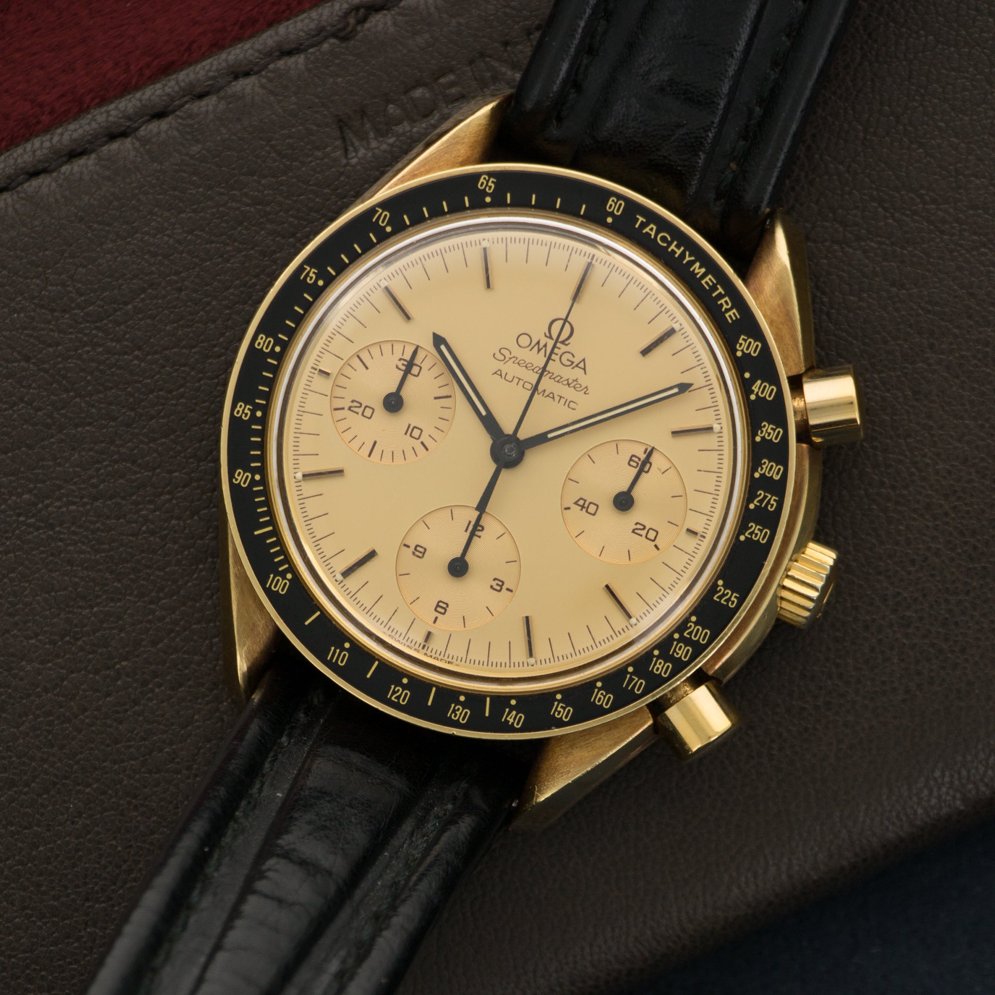 Omega - Omega Yellow Gold Speedmaster Strap Watch - The Keystone Watches