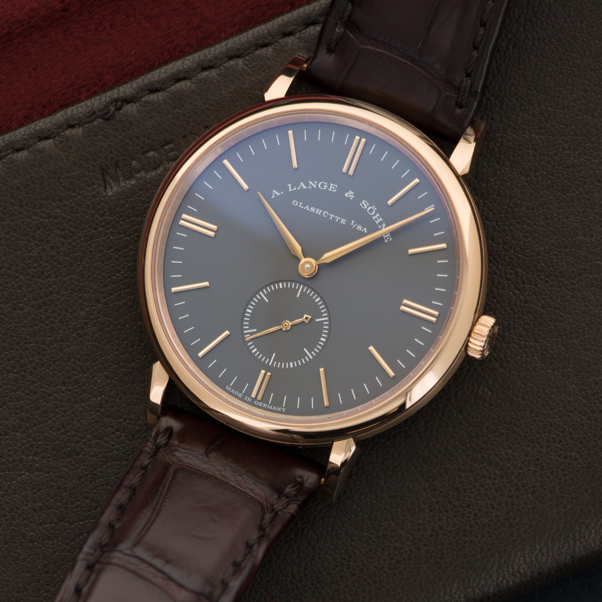 A. Lange & Sohne - A. Lange & Sohne Rose Gold Saxonia Watch Ref. 216.033 - The Keystone Watches
