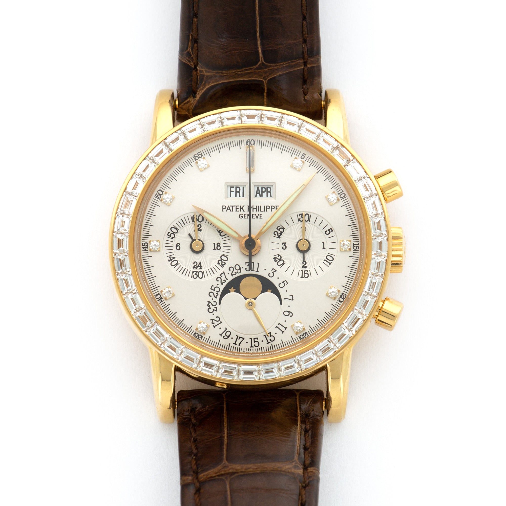 Patek Philippe - Patek Philippe Yellow Gold Perpetual Calendar Chrono Baguette Watch Ref. 3990 - The Keystone Watches