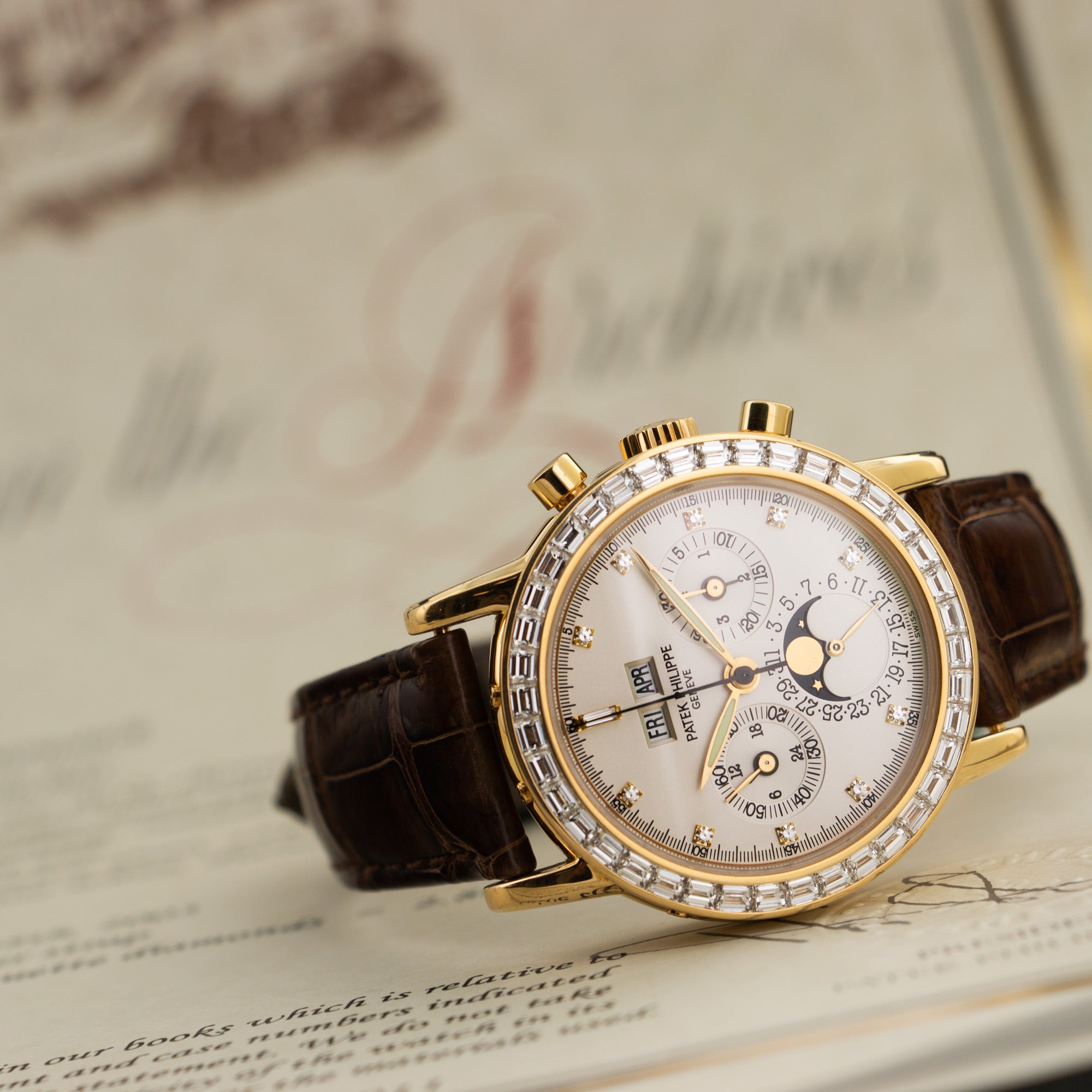 Patek Philippe - Patek Philippe Yellow Gold Perpetual Calendar Chrono Baguette Watch Ref. 3990 - The Keystone Watches