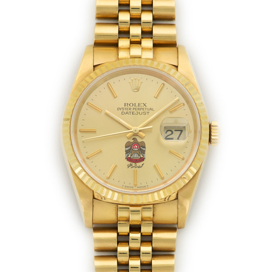 Rolex Yellow Gold Datejust UAE Coat of Arms Watch Ref. 16238