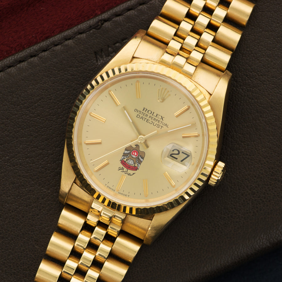 Rolex Yellow Gold Datejust UAE Coat of Arms Watch Ref. 16238