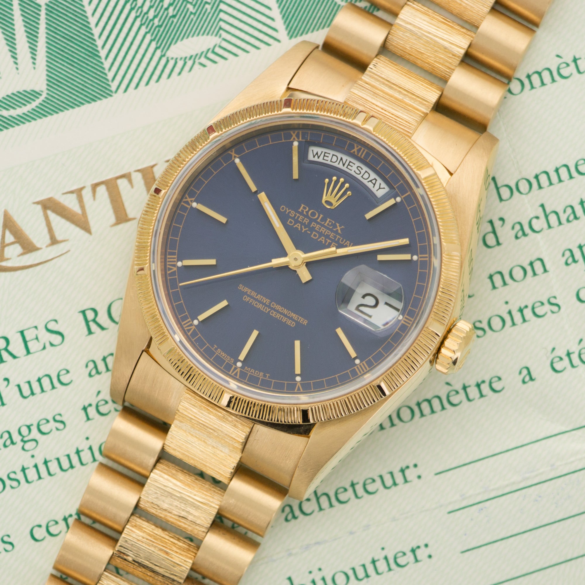 Rolex - Rolex Yellow Gold Day-Date Bark Finish Watch Ref. 18248 - The Keystone Watches