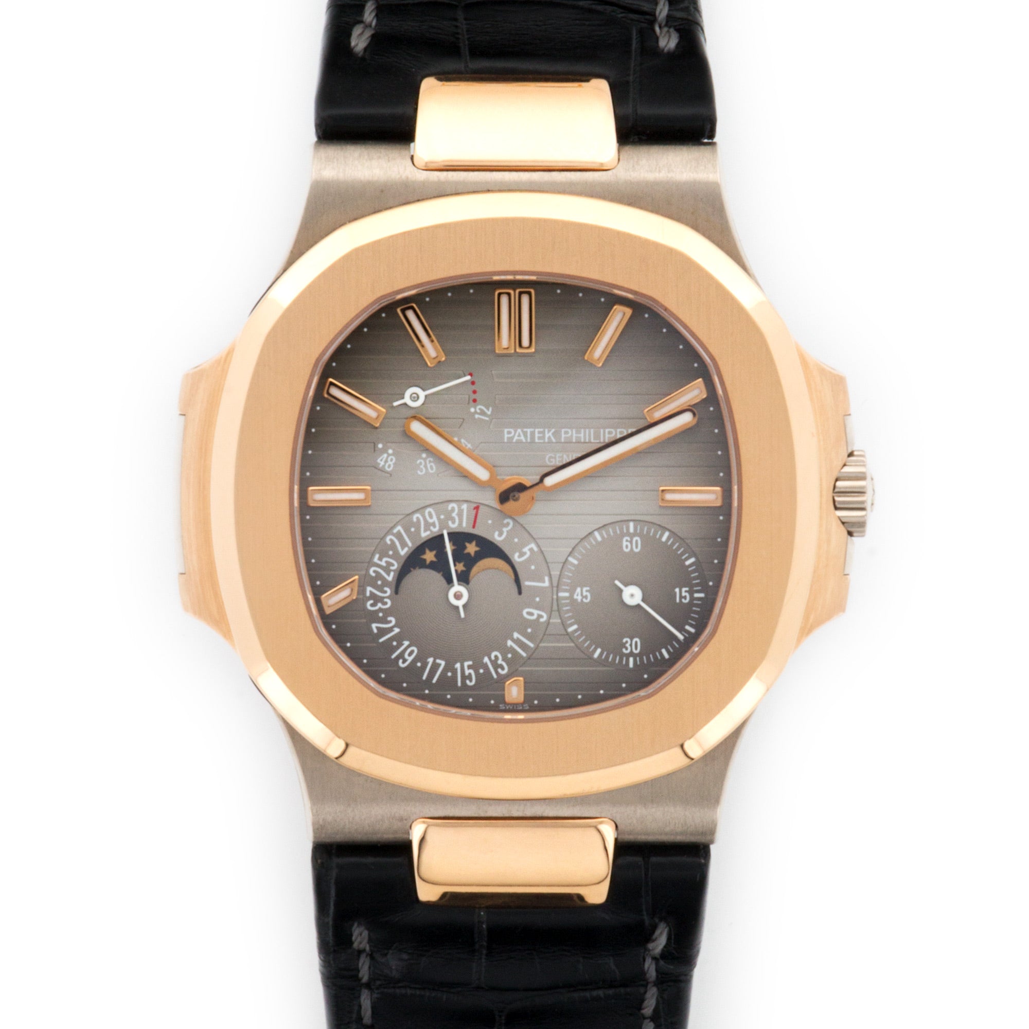 Patek Philippe - Patek Philippe White & Rose Gold Nautilus Moonphase Watch Ref. 5712 - The Keystone Watches
