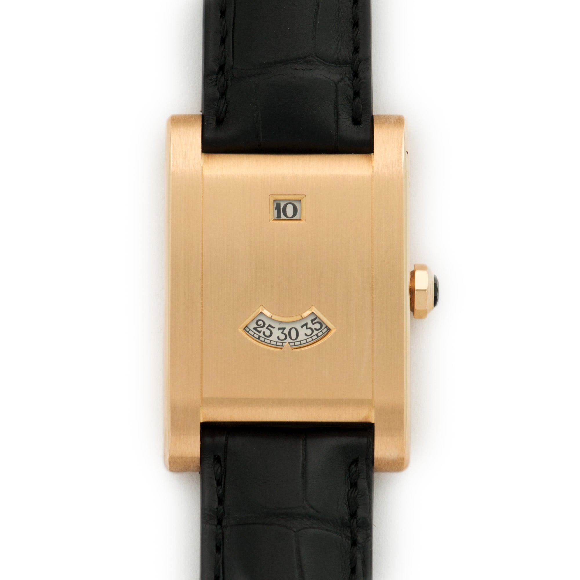 Cartier - Cartier Rose Gold Tank a Guichets Jump Hour Watch - The Keystone Watches