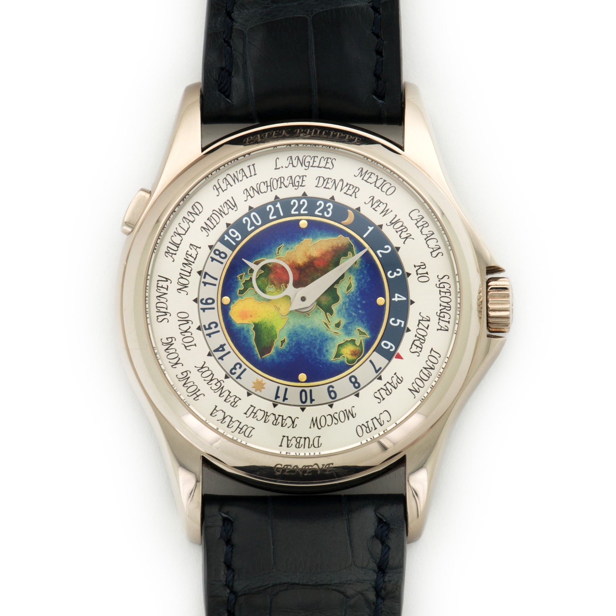 Patek Philippe - Patek Philippe White Gold World Time Cloisonne Watch Ref. 5131G - The Keystone Watches
