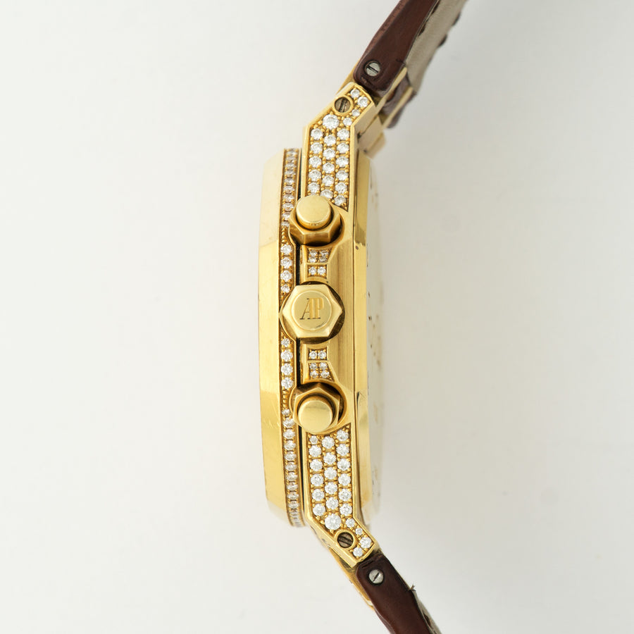 Audemars Piguet Yellow Gold Royal Oak Chrono Diamond Watch Ref. 26067