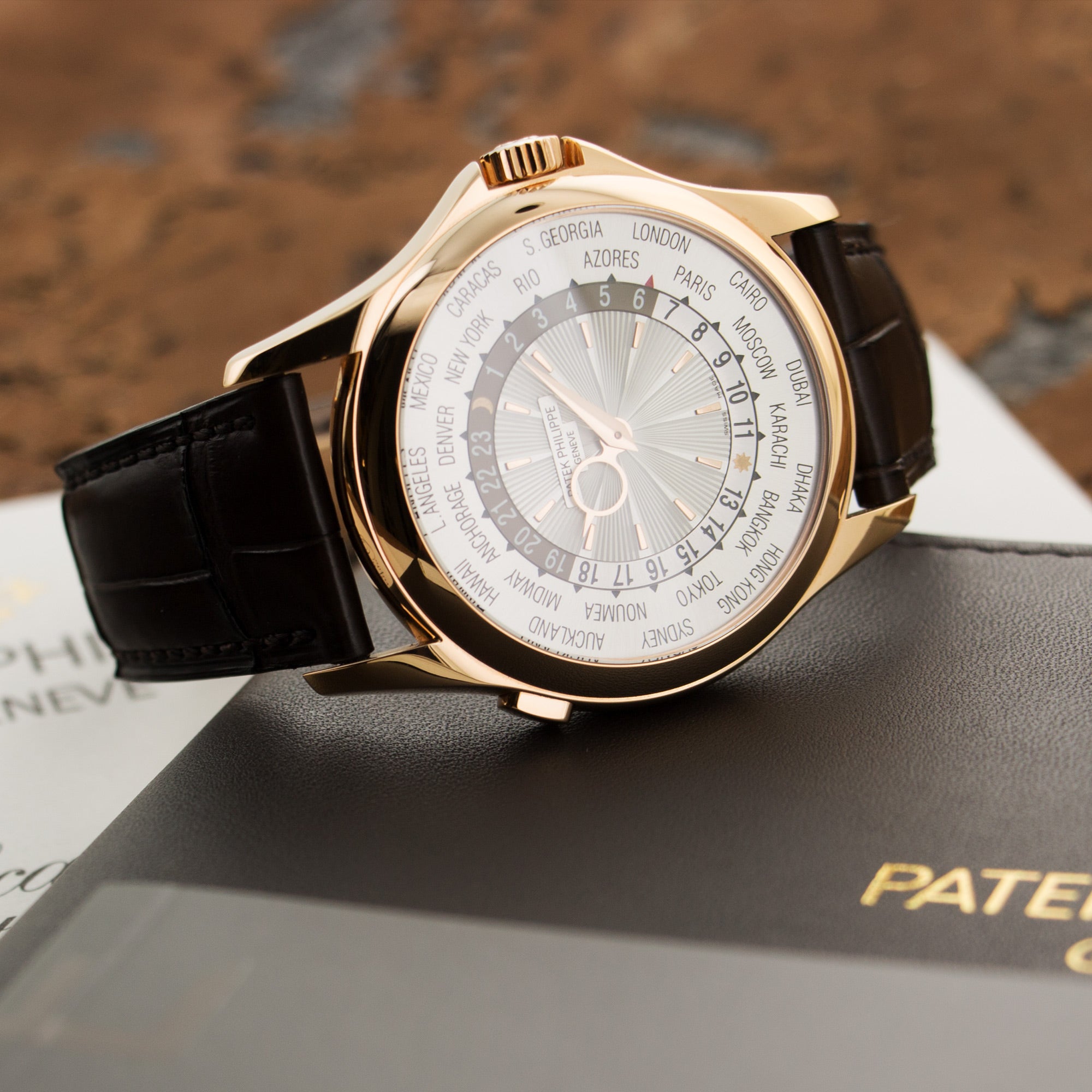 Patek Philippe - Patek Philippe Rose Gold World Time Watch Ref. 5130R - The Keystone Watches