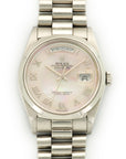 Rolex Platinum Day-Date Mother of Pearl Watch Ref. 18206