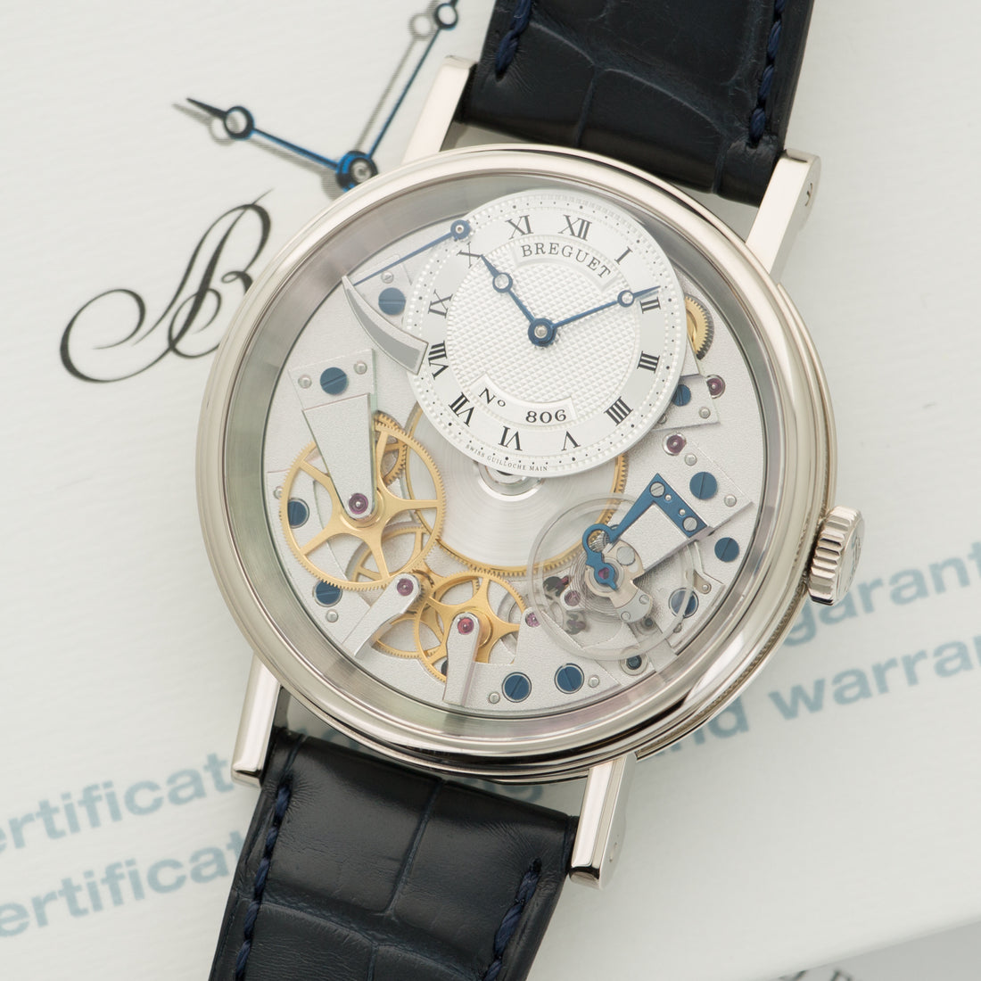 Breguet White Gold Tradition Skeleton Watch Ref. 7057