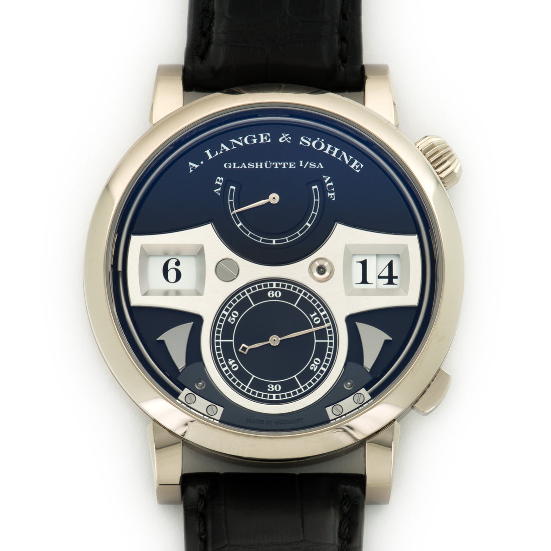 A. Lange & Sohne White Gold Zeitwerk Striking Time Watch Ref. 145.029