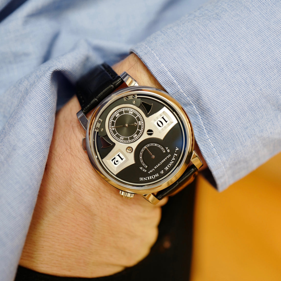 A. Lange & Sohne White Gold Zeitwerk Striking Time Watch Ref. 145.029