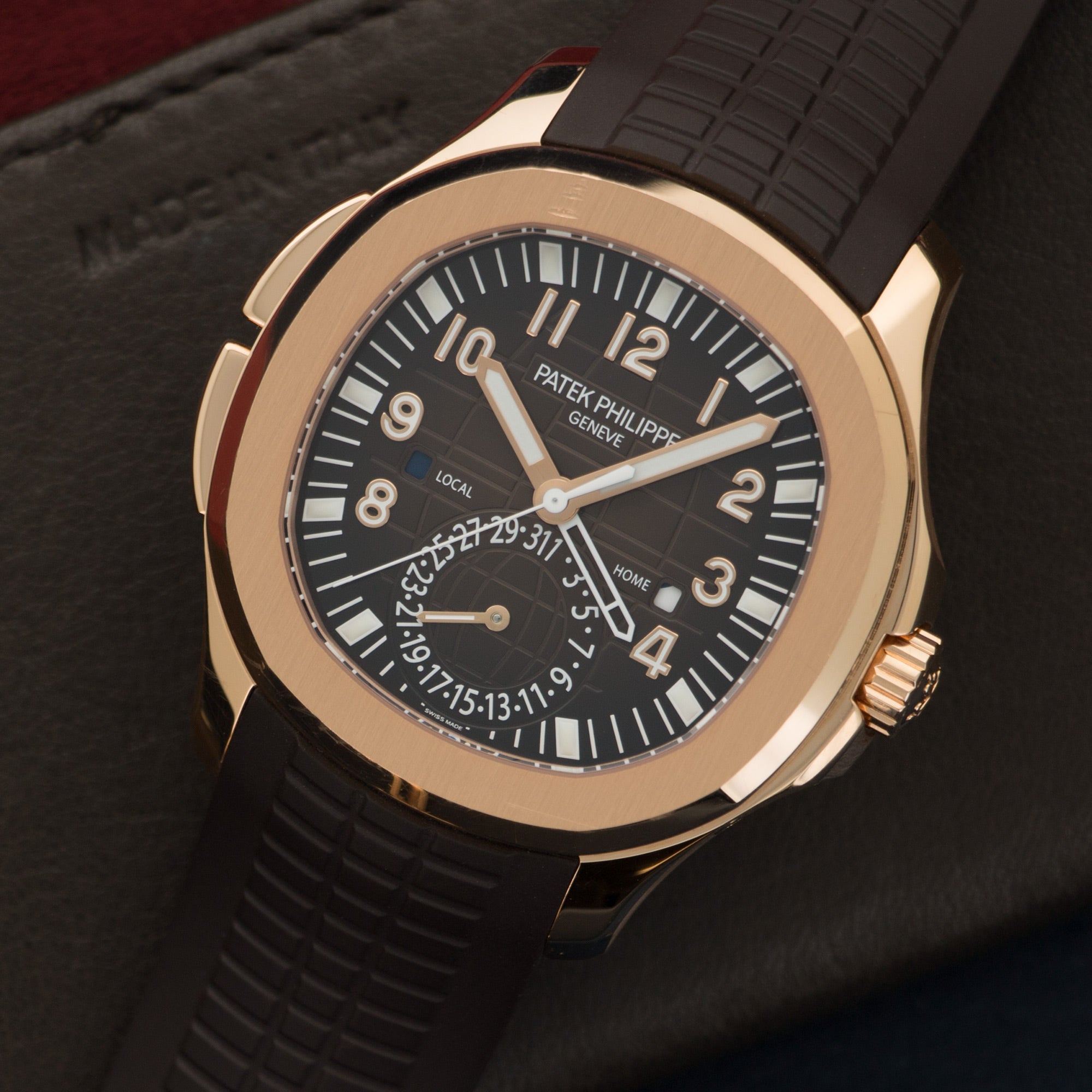 Patek Philippe - Patek Philippe Rose Gold Aquanaut Travel Time Watch Ref. 5164R - The Keystone Watches