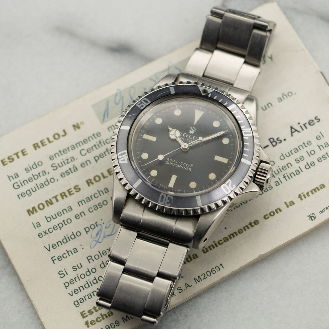 Rolex Steel Meters-First Submariner Watch Ref. 5513 with Original Papers