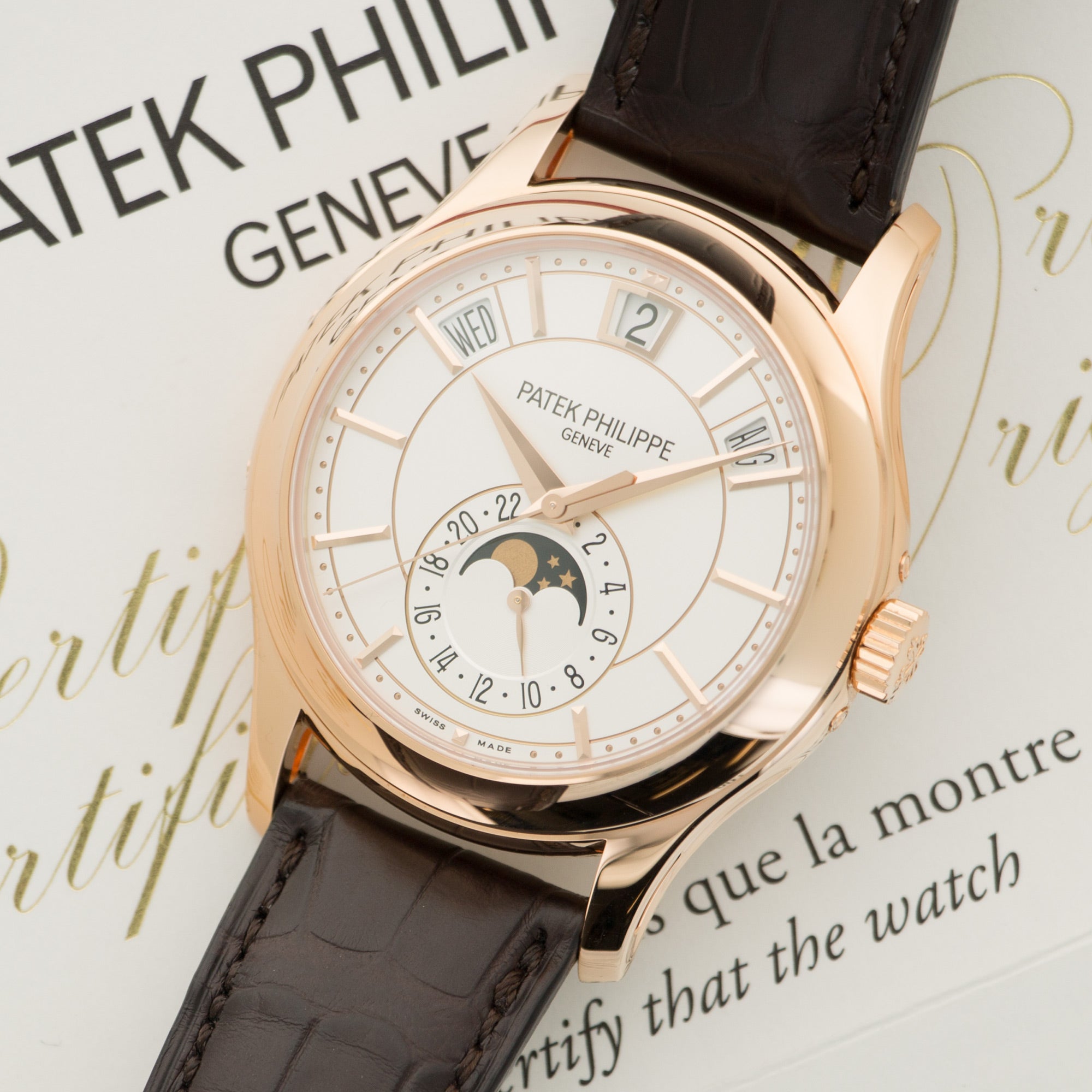 Patek Philippe - Patek Philippe Rose Gold Annual Calendar Moonphase Watch Ref. 5205 - The Keystone Watches