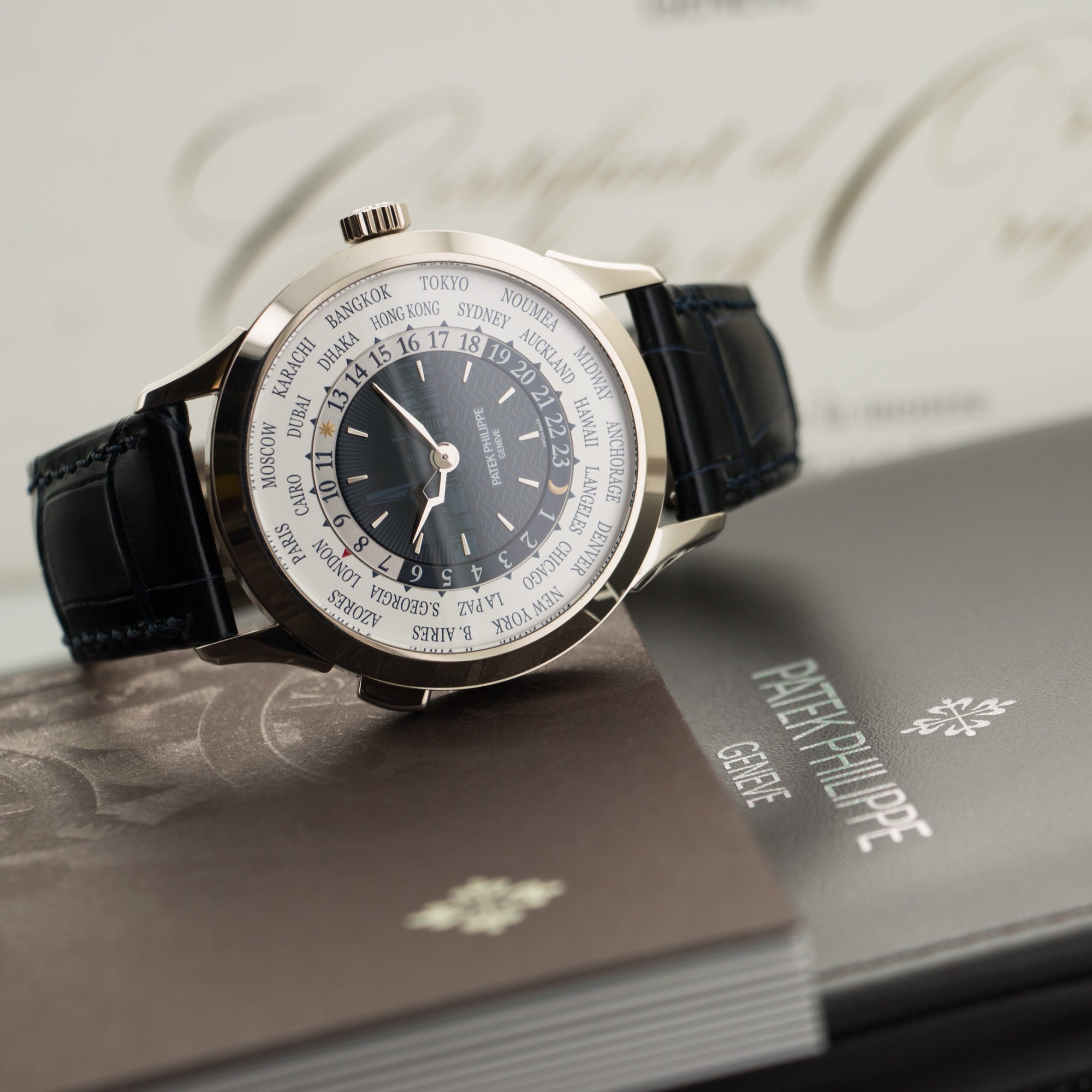 Patek Philippe - Patek Philippe White Gold World Time NY Edition Watch Ref. 5230 - The Keystone Watches