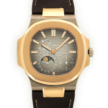 Patek Philippe White & Rose Gold Nautilus Moonphase Watch Ref. 5712GR