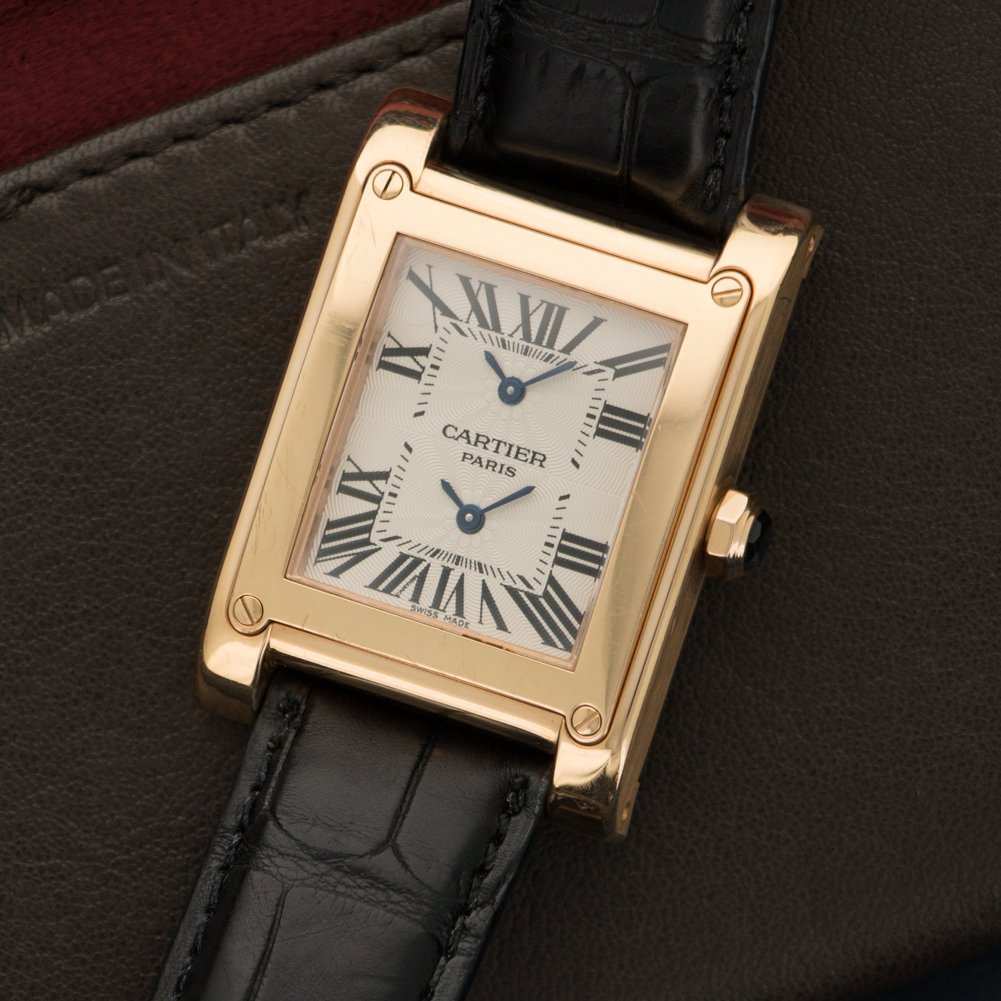 Cartier - Cartier Rose Gold Tank A Vis Dual Time Watch Ref. W1537651 - The Keystone Watches