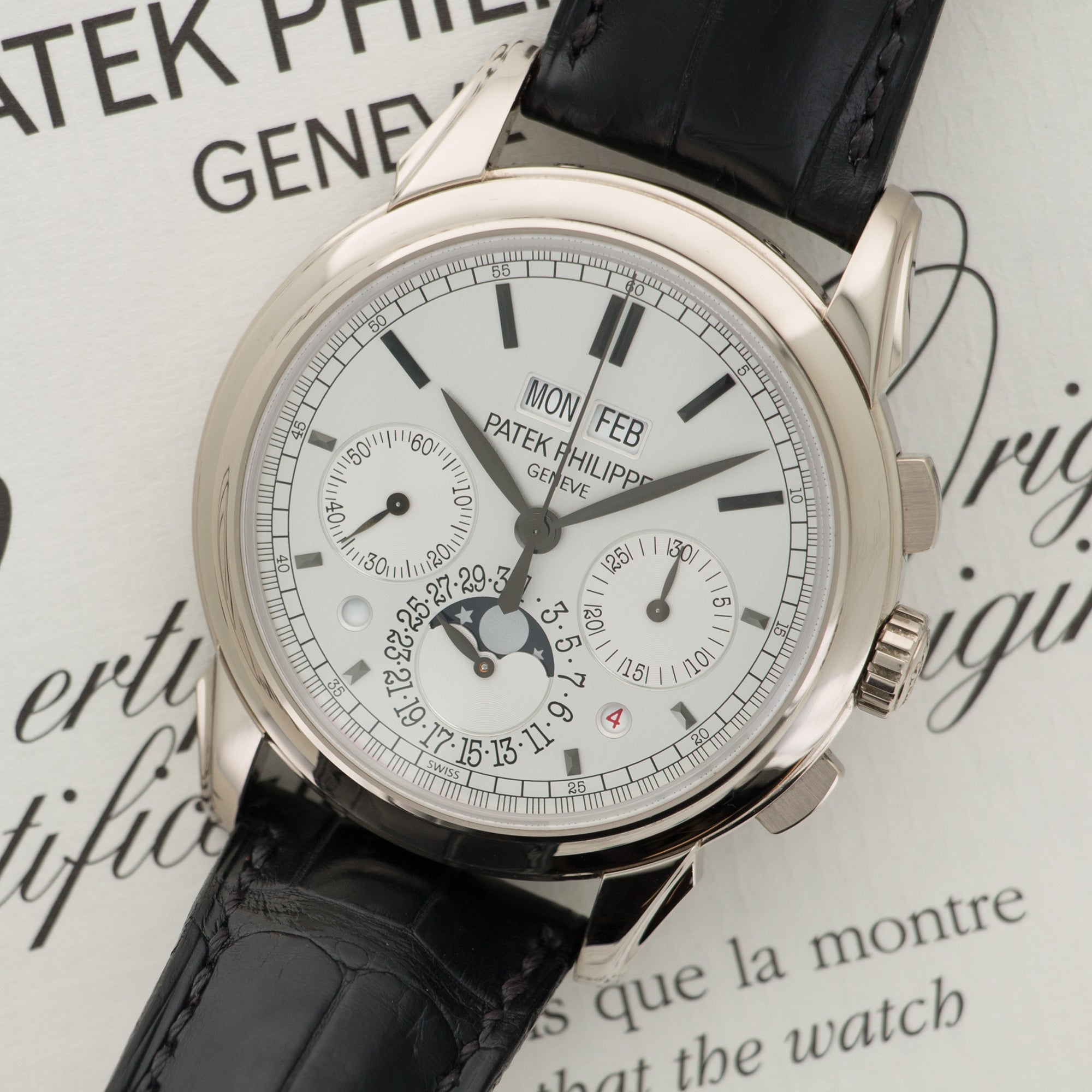 Patek Philippe - Patek Philippe White Gold Perpetual Calendar Chronograph Watch Ref. 5270 - The Keystone Watches