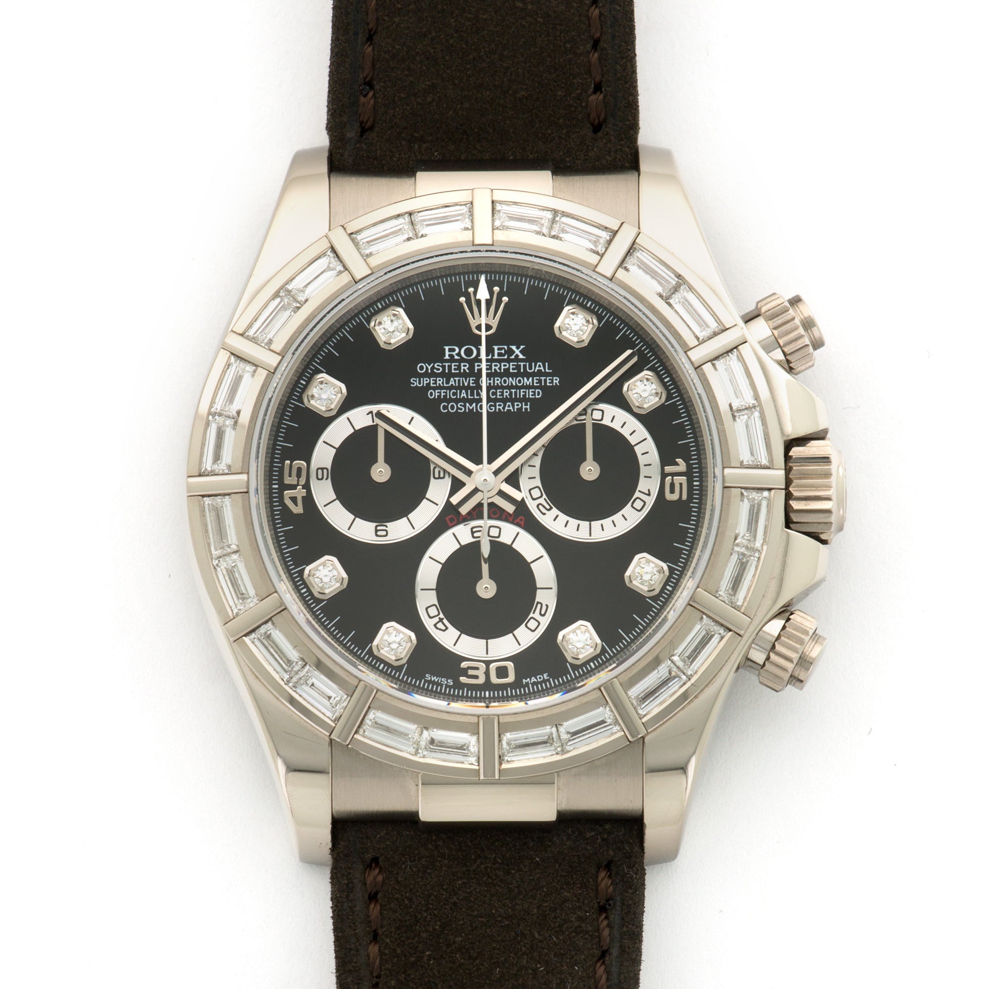 Rolex - Rolex White Gold Daytona Baguette Diamond Watch Ref. 116589 - The Keystone Watches