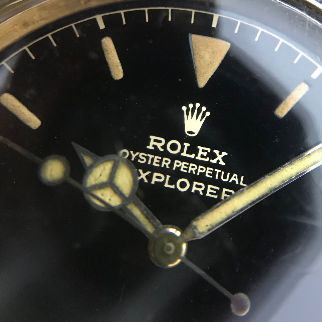 Rolex Steel Explorer Chapter Ring Gilt Dial Watch Ref. 1016