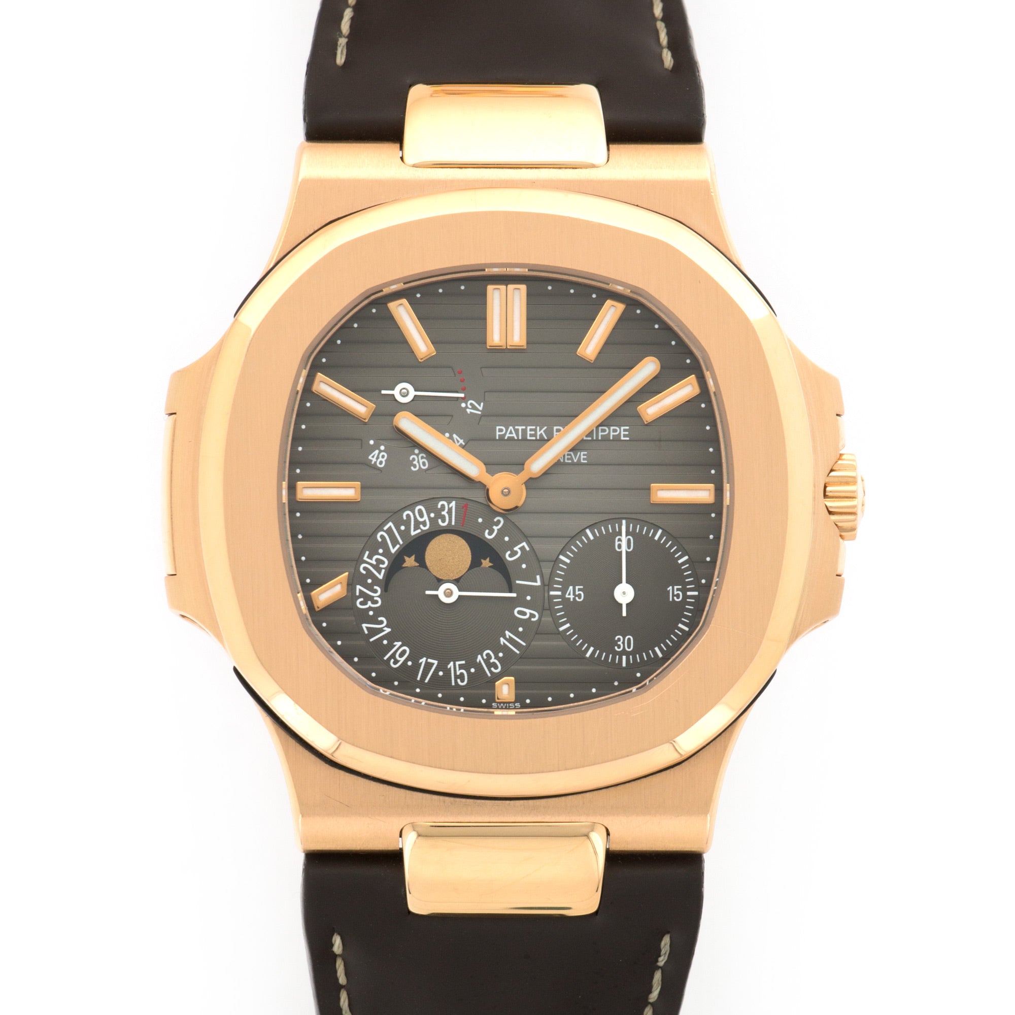 Patek Philippe - Patek Philippe Rose Gold Nautilus Moonphase Watch Ref. 5712R - The Keystone Watches