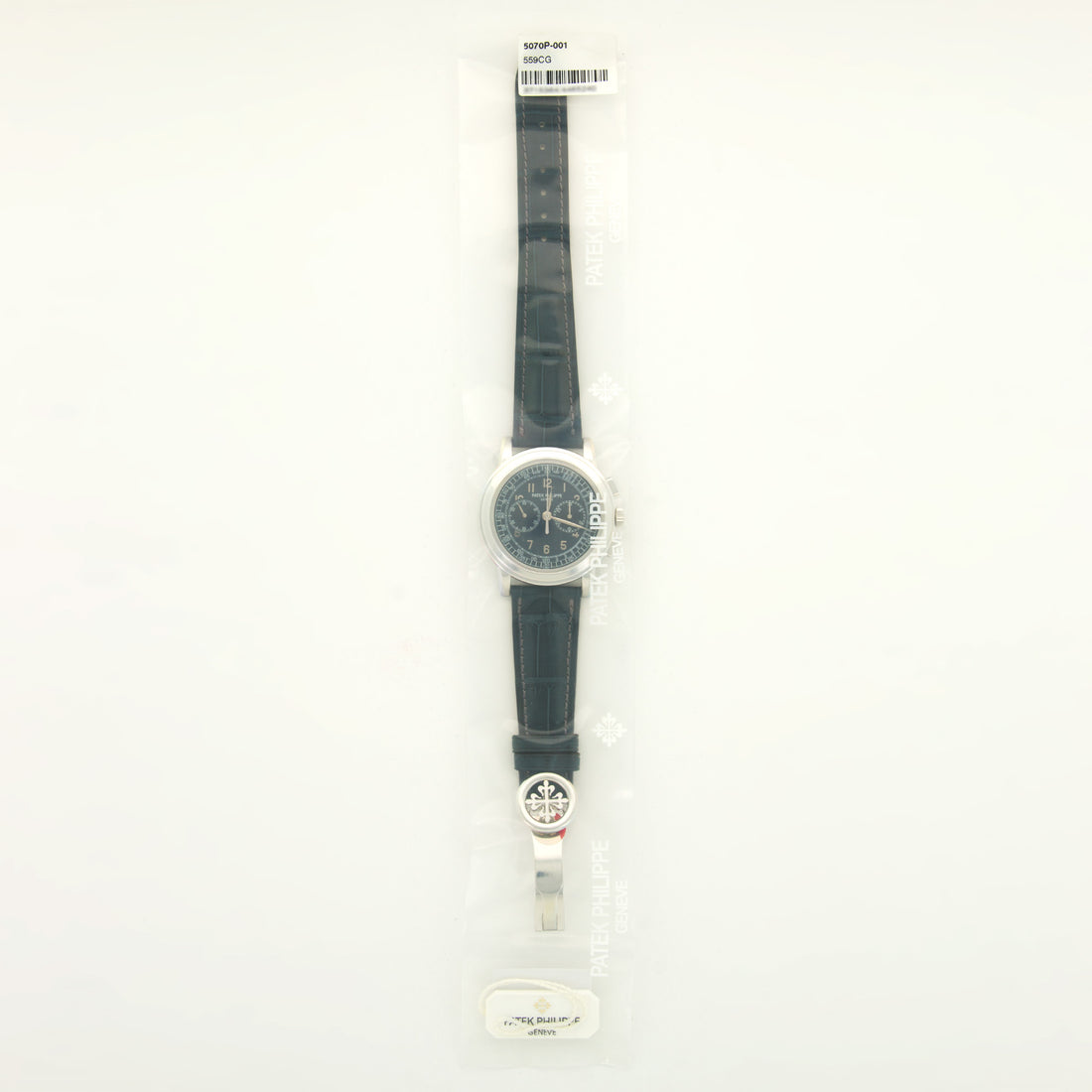 Unworn Patek Philippe Platinum Chronograph Ref. 5070 in Original Plastic Seal