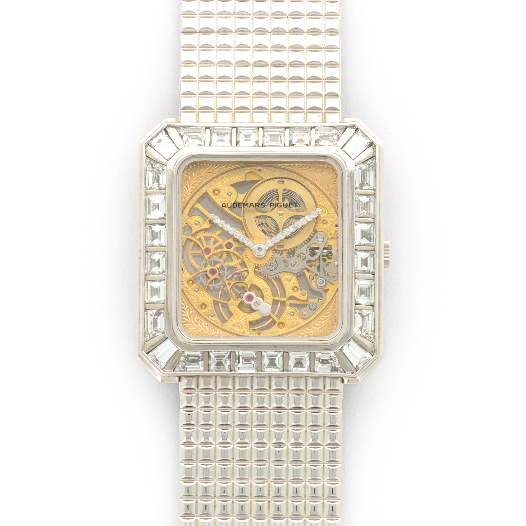Audemars Piguet - Audemars Piguet White Gold Skeletonized Baguette Diamond Watch - The Keystone Watches