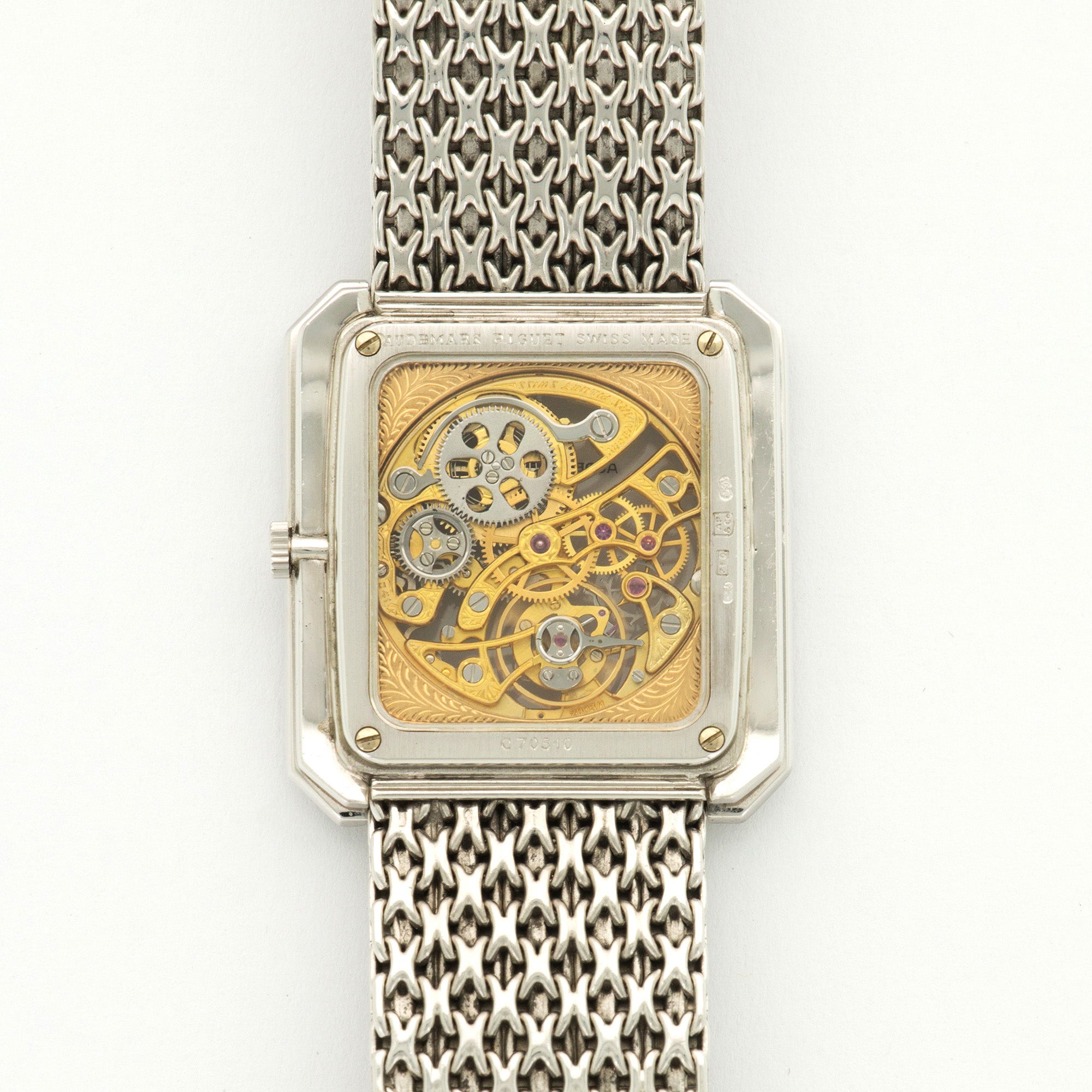 Audemars Piguet - Audemars Piguet White Gold Skeletonized Baguette Diamond Watch - The Keystone Watches