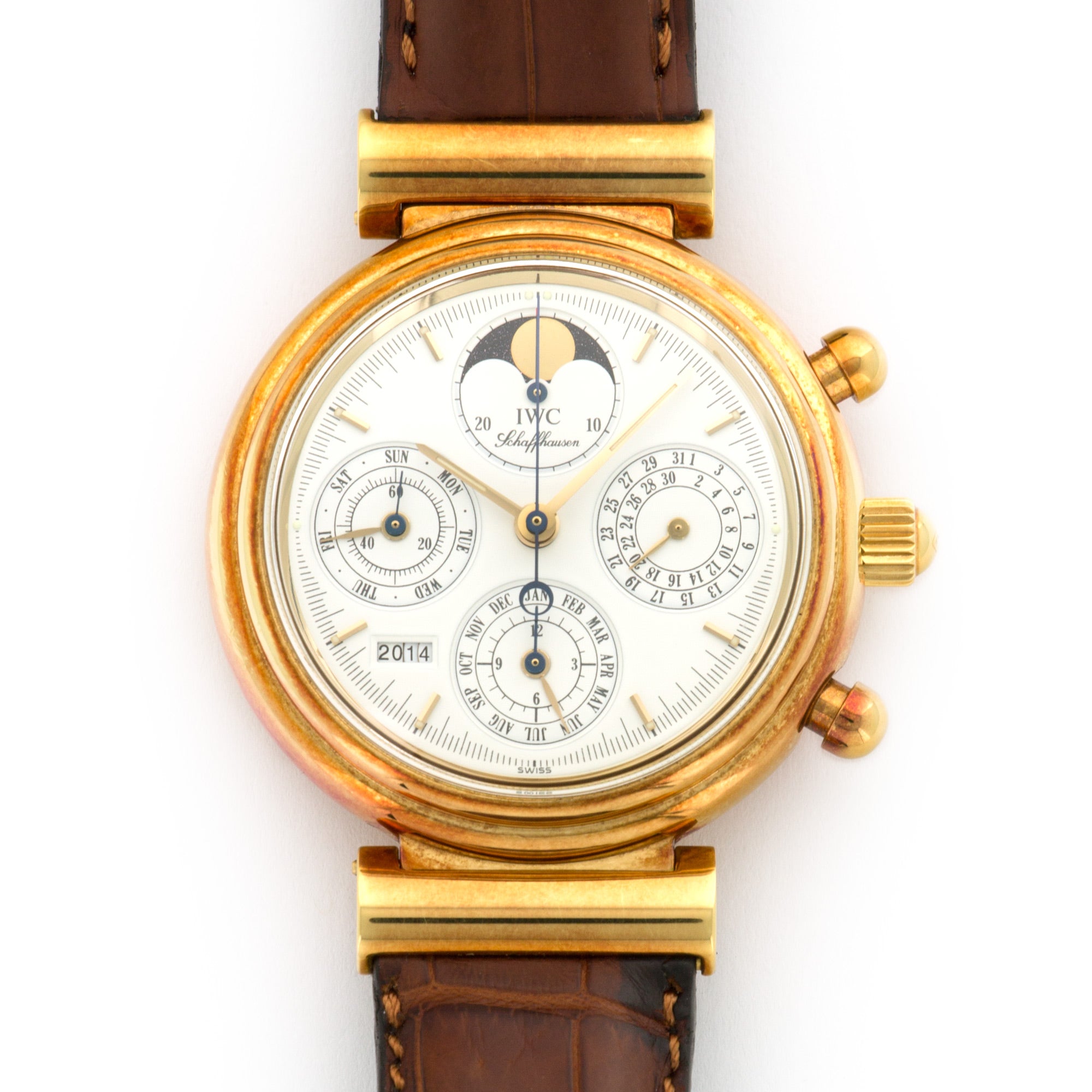 IWC - IWC Yellow Gold Da Vinci Perpetual Calendar Chrono Watch - The Keystone Watches